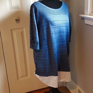 Ladies cotton scoop neck top with 3/4 sleeves. Size 14/16